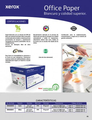 XEROX PAPEL OFFICE AZUL CARTA 97% BLANCURA